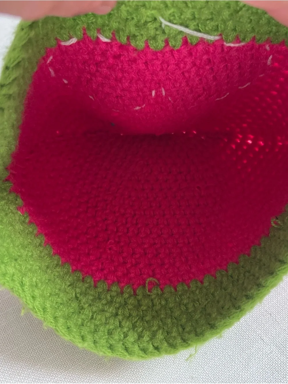 Hand Crafted Pink and Green Owl Earflap Crochet Hat with Blue Flower